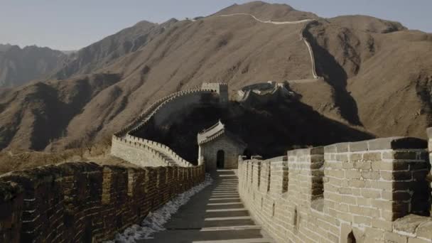 April 2016 Typical View Great Wall China Restored Mutianyu Section — Stock Video