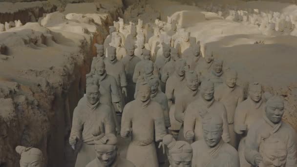 2016年4月 兵马俑兵马俑收藏了中国西安秦始皇的兵马俑雕塑 — 图库视频影像
