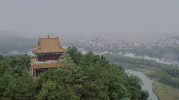 中国広州市従化区羅田町貴峰村の自然景観の空中 — ストック動画