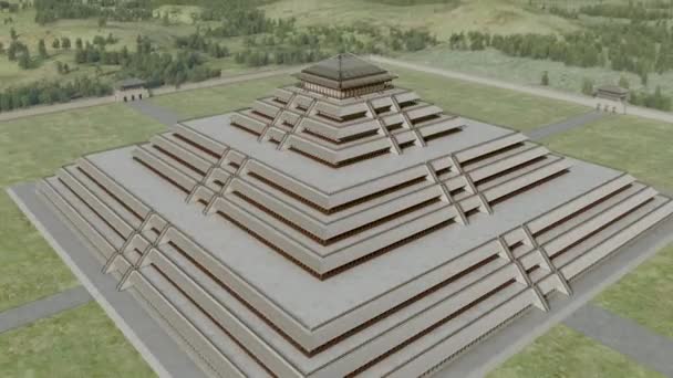 秦始皇地下墓穴内的3D动画展览 中国西安 — 图库视频影像