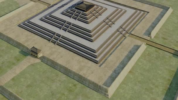 Animation Show Qin Shi Huangdi Обширная Подземная Могила Сиань Китай — стоковое видео