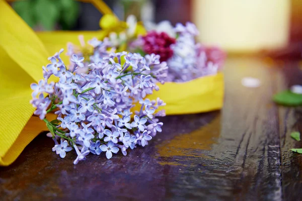 Leylak Çiçeği Yaklaş Bahar Arka Planı Boşluğu Kopyala — Stok fotoğraf