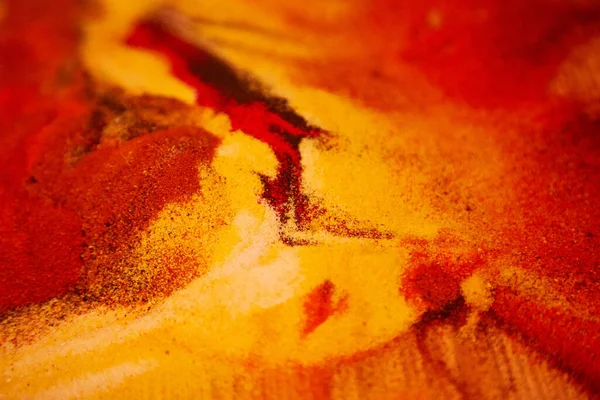 Fondo Abstracto Arena Brillante Material Rojo Amarillo Para Creatividad Estilo — Foto de Stock