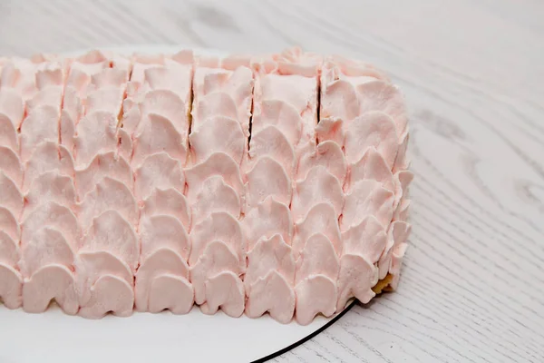 Вишневий Пиріг Святковий Ніжний Пастельний Торт Десерт Глютену Білого Цукру — стокове фото