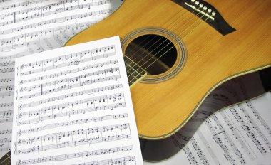 bir gitar ve müzik