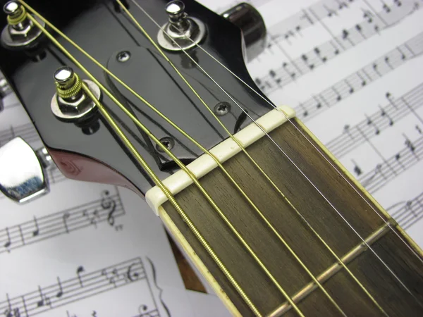 Music and guitar fretboard Stock Photo