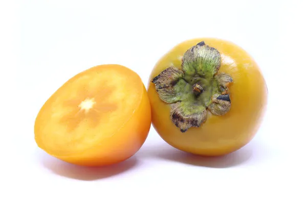 Fresh Persimmon Fruit White Background — Stock Photo, Image