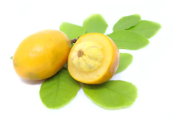 Frutta Siriguela Ceriguela Brasile Isolata Sfondo Bianco — Foto Stock