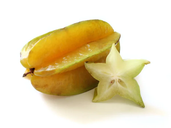 Carambola Fruta Exótica Isolado Branco — Fotografia de Stock