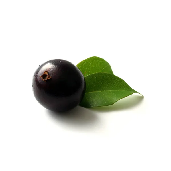 Szczegóły Egzotycznych Owoców Jabuticaba Izolowanych Białym Tle — Zdjęcie stockowe