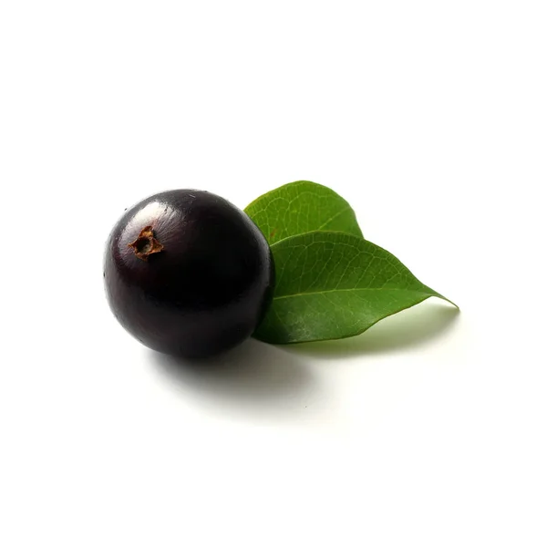 Dettaglio Frutta Esotica Jabuticaba Isolata Sfondo Bianco — Foto Stock