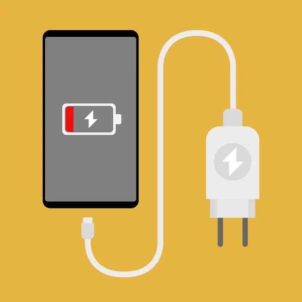 Chargeur Téléphone Portable Câble Énergie — Image vectorielle