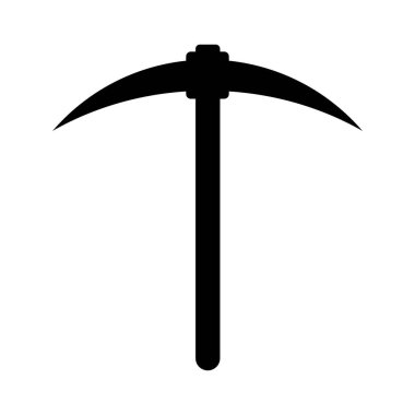 Keskin kazma silueti beyaz arkaplanda izole edildi