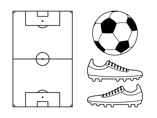 Fußballplatz Ball Und Stollen — Stockvektor