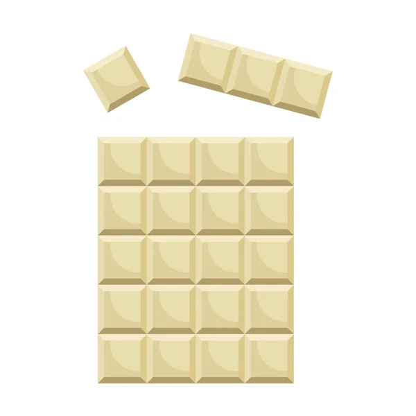 White Chocolate Bar Pieces Flat Design Style Vector Illustration — Stock Vector