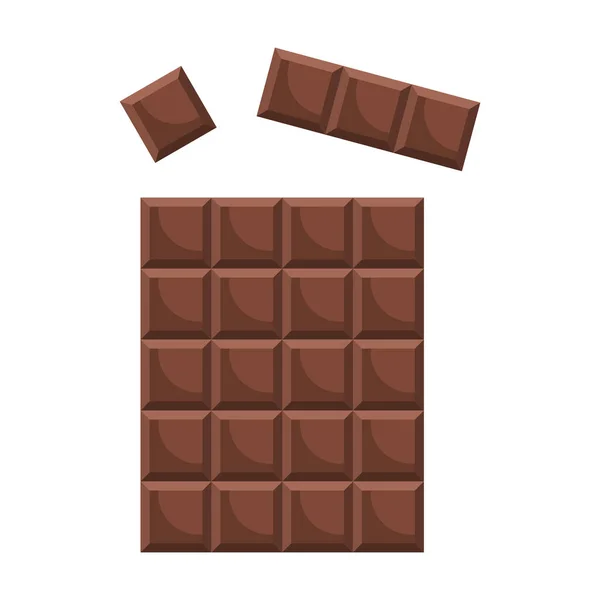 Des Morceaux Chocolat Illustration Vectorielle Style Design Plat — Image vectorielle