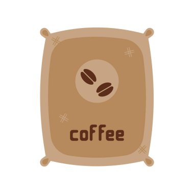Kahve poşeti. Düz vektör çizimi.