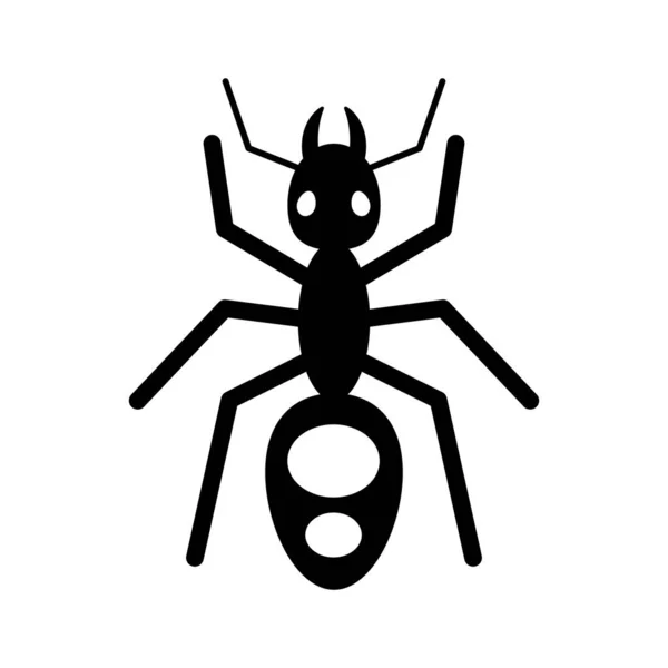 Silueta Mravence Ikona Izolovaného Hmyzu — Stockový vektor