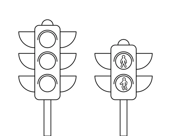 Світлофори Лініях Ізольовані — стоковий вектор