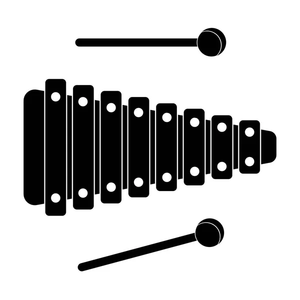 Xylophone Musical Instrument Icon Isolated — Vetor de Stock