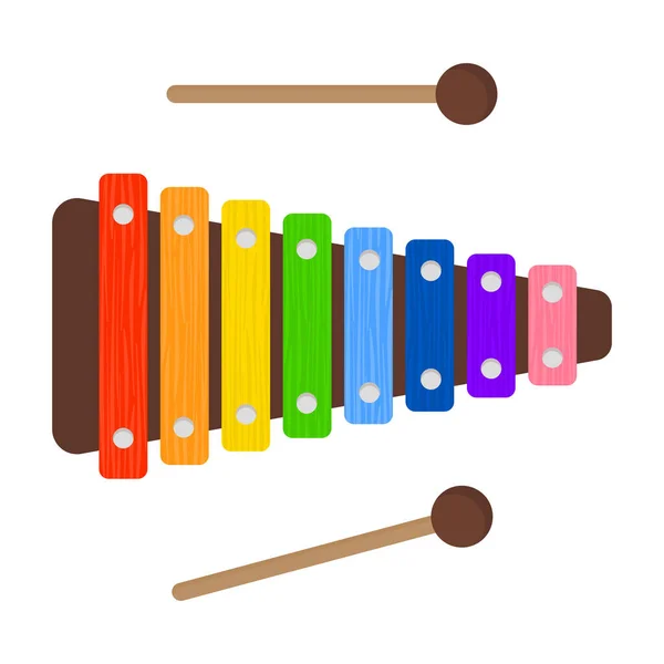 Xylophone Musical Instrument Flat Design Vector Graphics — Stok Vektör