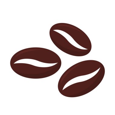 Coffee beans icon. Flat design illustration.