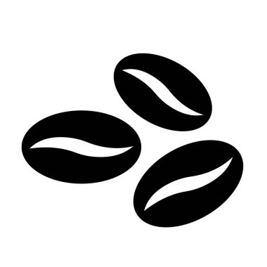 Coffee beans icon. Flat design illustration in black and white.