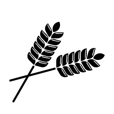 Wheat icon. Flat design illustration in black and white.
