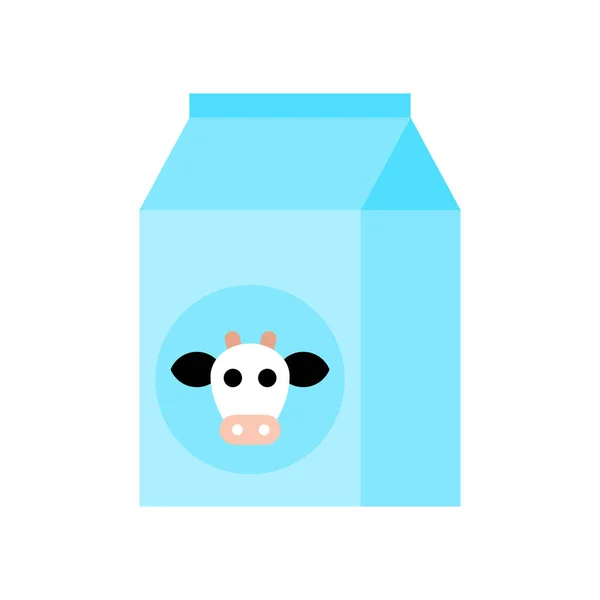 Milk Box Icon Flat Design Illustration — Stock Vector