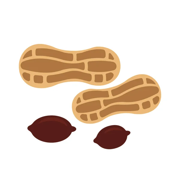 Peanut Icon Flat Design Illustration — Stockvektor