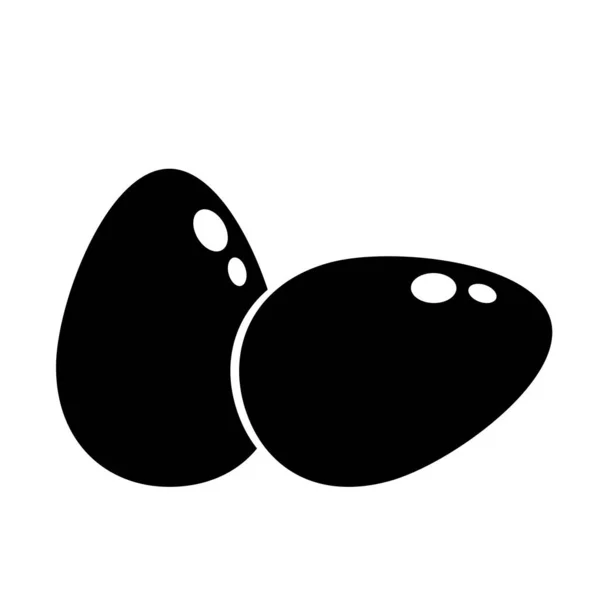 Eggs Icon Flat Design Illustration Black White —  Vetores de Stock