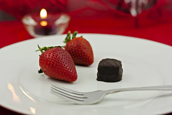 Placa de Postre del Día de San Valentín — Foto de Stock