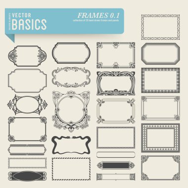 Hand-drawn frames and panels clipart