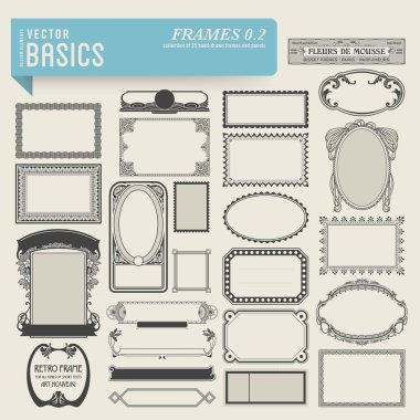 Set of hand-drawn frames clipart