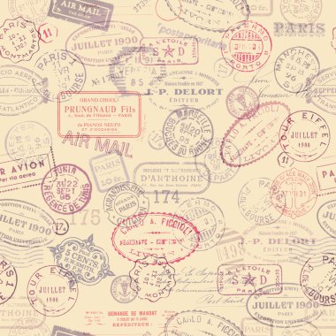 Background with vintage stamps clipart