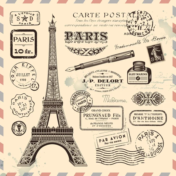 Paris Porto designelement — Stock vektor