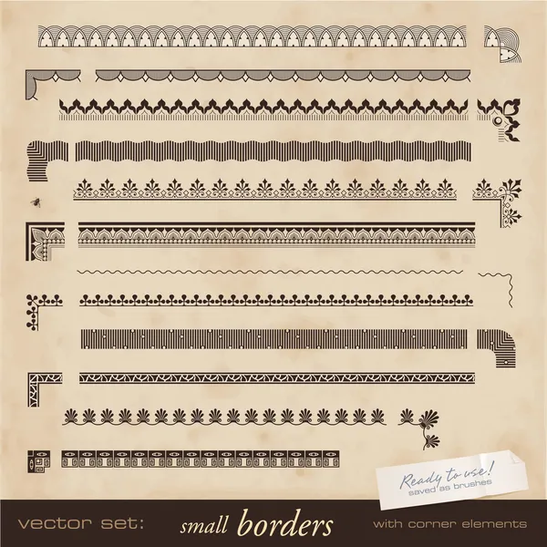 Petites bordures avec éléments d'angle — Image vectorielle