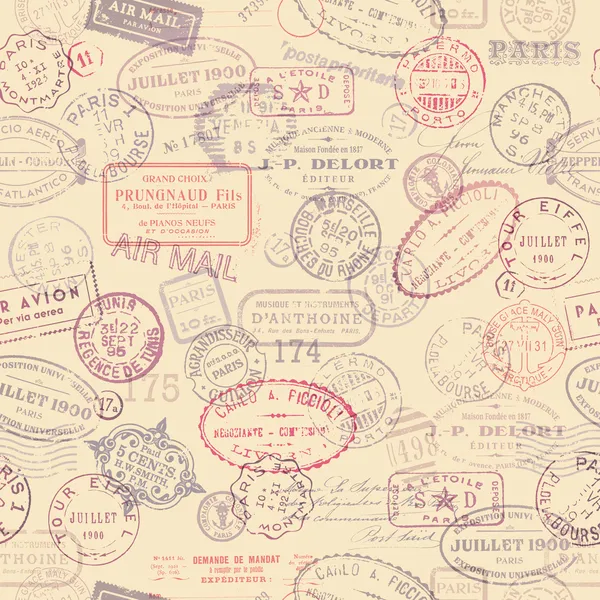 Fond avec timbres vintage — Image vectorielle