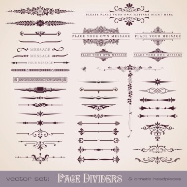 Page dividers and ornate headpieces clipart