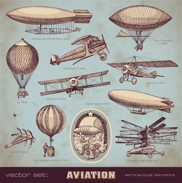 Набор авиации — стоковый вектор