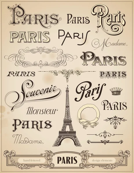 Parijs kalligrafie — Stockvector