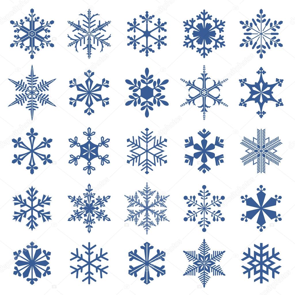 Collection of 25 snowflakes