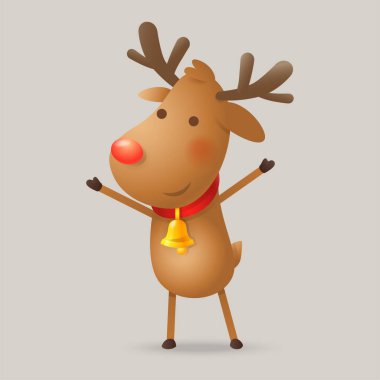 Şirin Ren Geyiği - vektör çizimi izole edildi