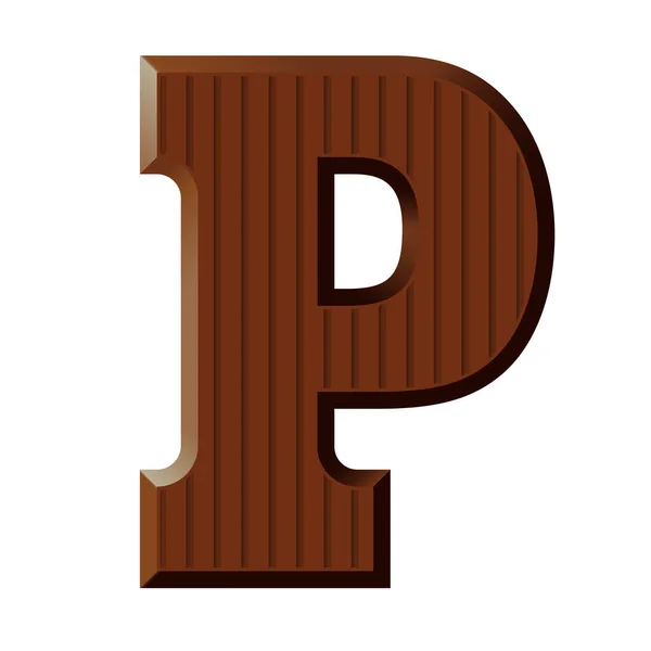 Chocolate Font Letter Obchody Dnia Sinterklaas Ilustracja Wektor Izolowane Przejrzystym — Wektor stockowy