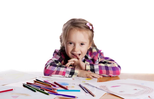 Niño - un artista con un boceto — Foto de Stock