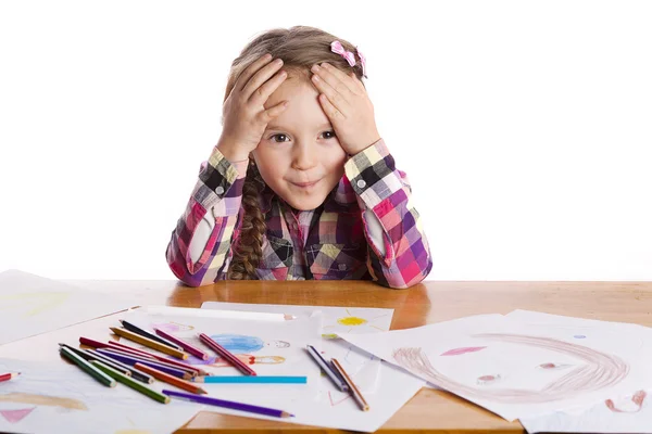 Child - an artist with a sketch — Stock Photo, Image