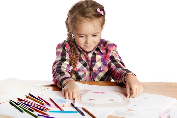 Child - artist paints picture — Stock Photo, Image