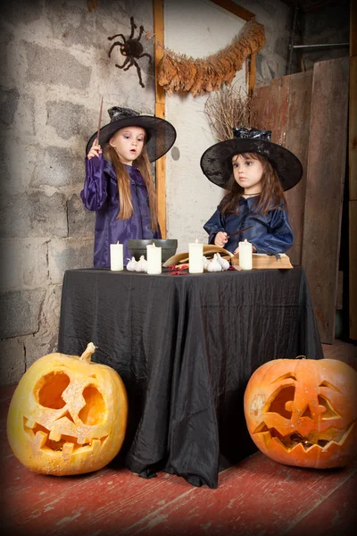 Two little witches — Stock Photo, Image