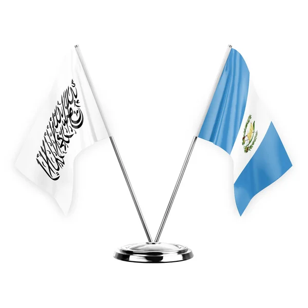 Two Table Flags Isolated White Background Illustration Afghanistan Guatemala — Stock fotografie