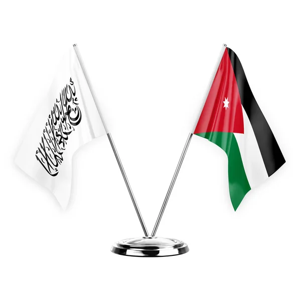 Δύο Σημαίες Πίνακα Απομονώνονται Λευκό Φόντο Εικονογράφηση Αφγανιστάν Και Ιορδανία — Φωτογραφία Αρχείου
